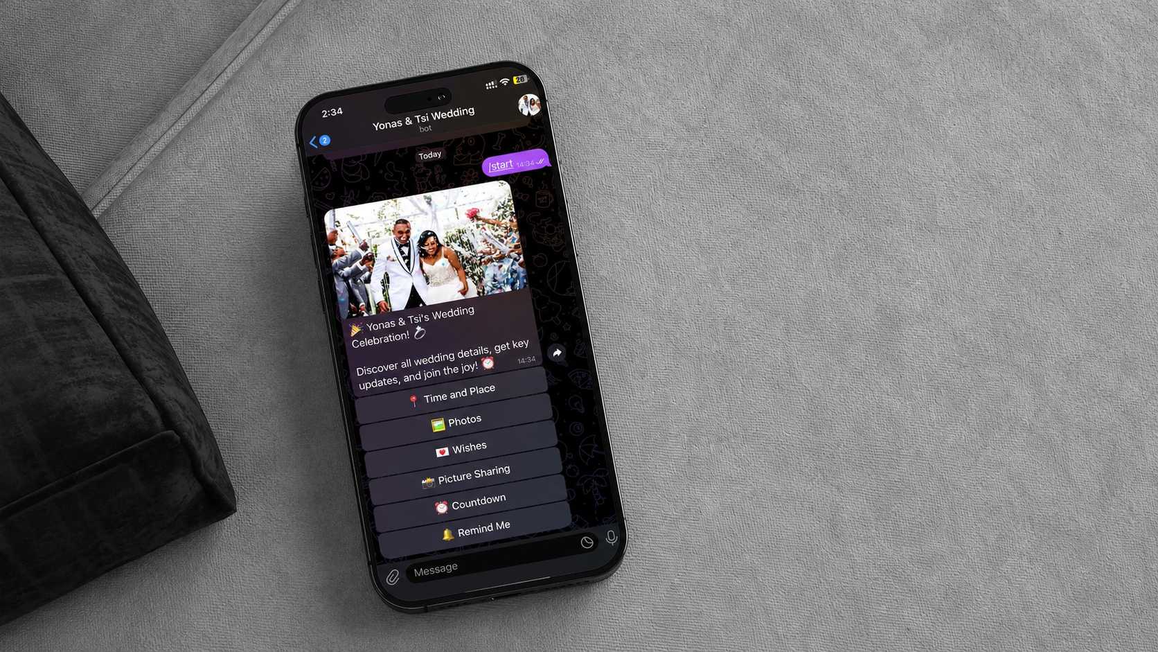 Telegram-powered wedding RSVP and guest management bot